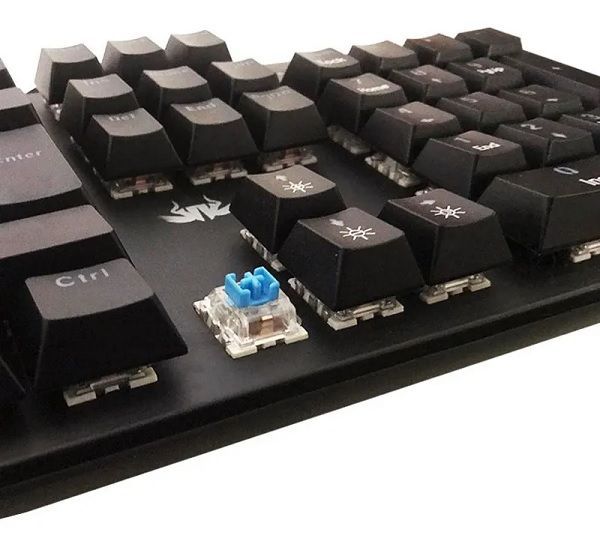 Teclado Mecânico Knup KP-2051 Switch Blue LED Rainbow Anti-Ghosting USB Corpo de Metal - Imagem 4