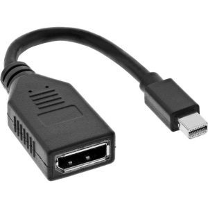 Adaptador Conversor Mini DisplayPort Macho para DisplayPort Fêmea Full HD 1080p