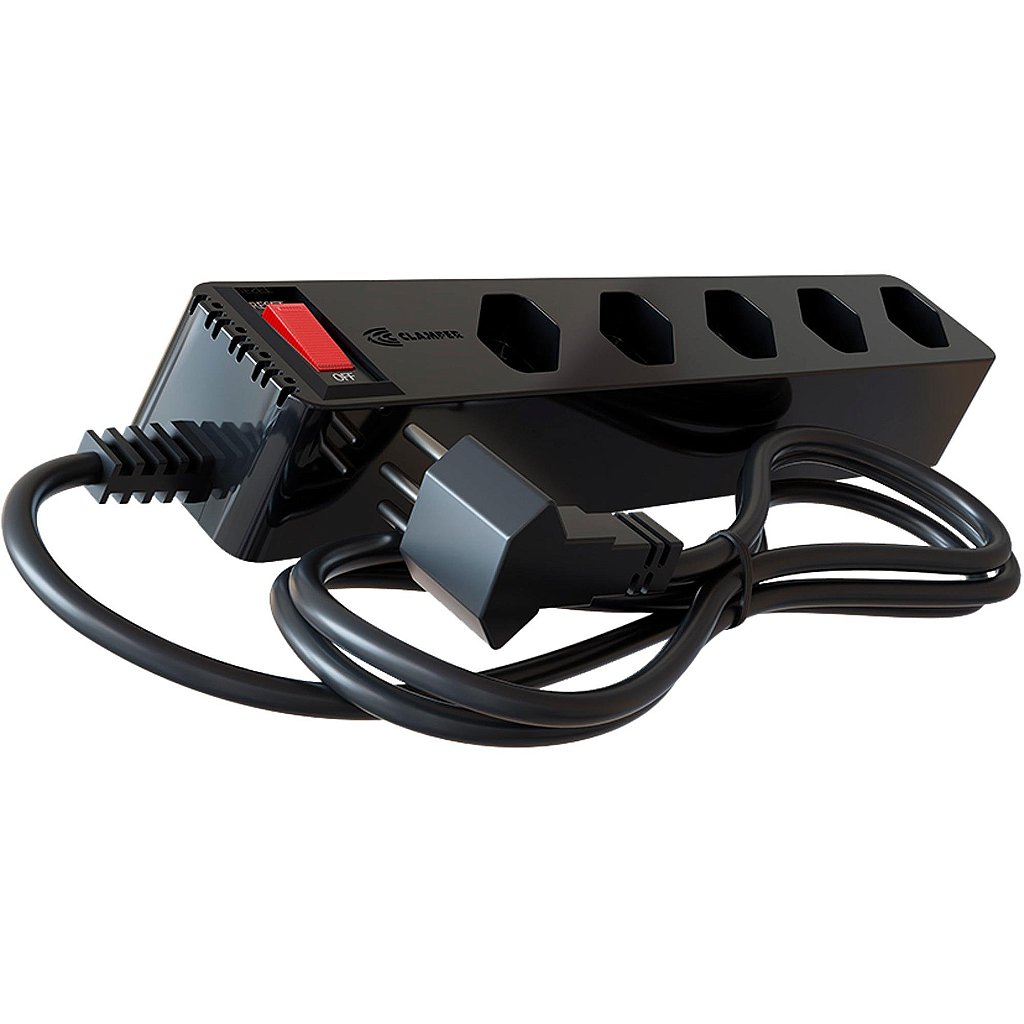 Filtro de Linha Protetor de Surto iClamper 5 Tomadas 10A NBR 14136 Bivolt Preto 023459 - Imagem 5