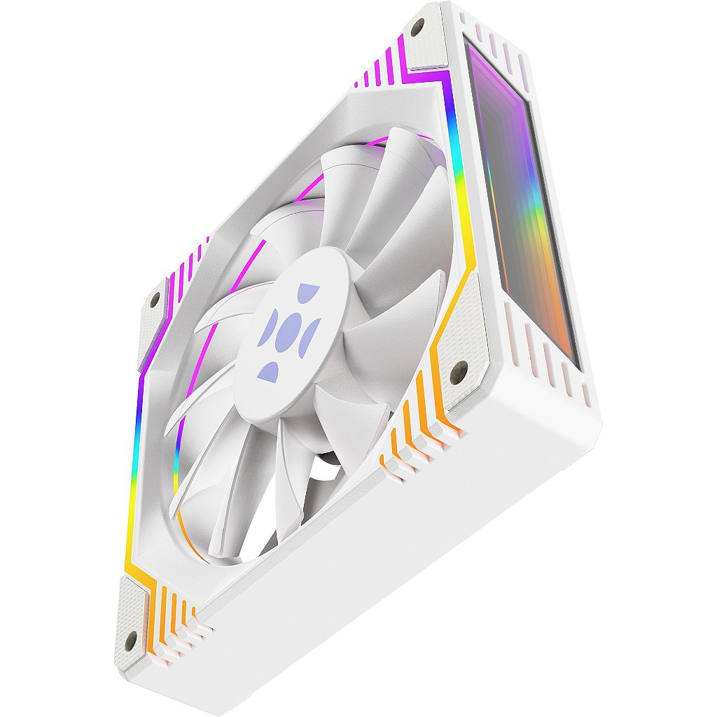 KIT c/3 Coolers ARGB + Controladora Dual Ring Branco Frosty Fortrek - Imagem 5