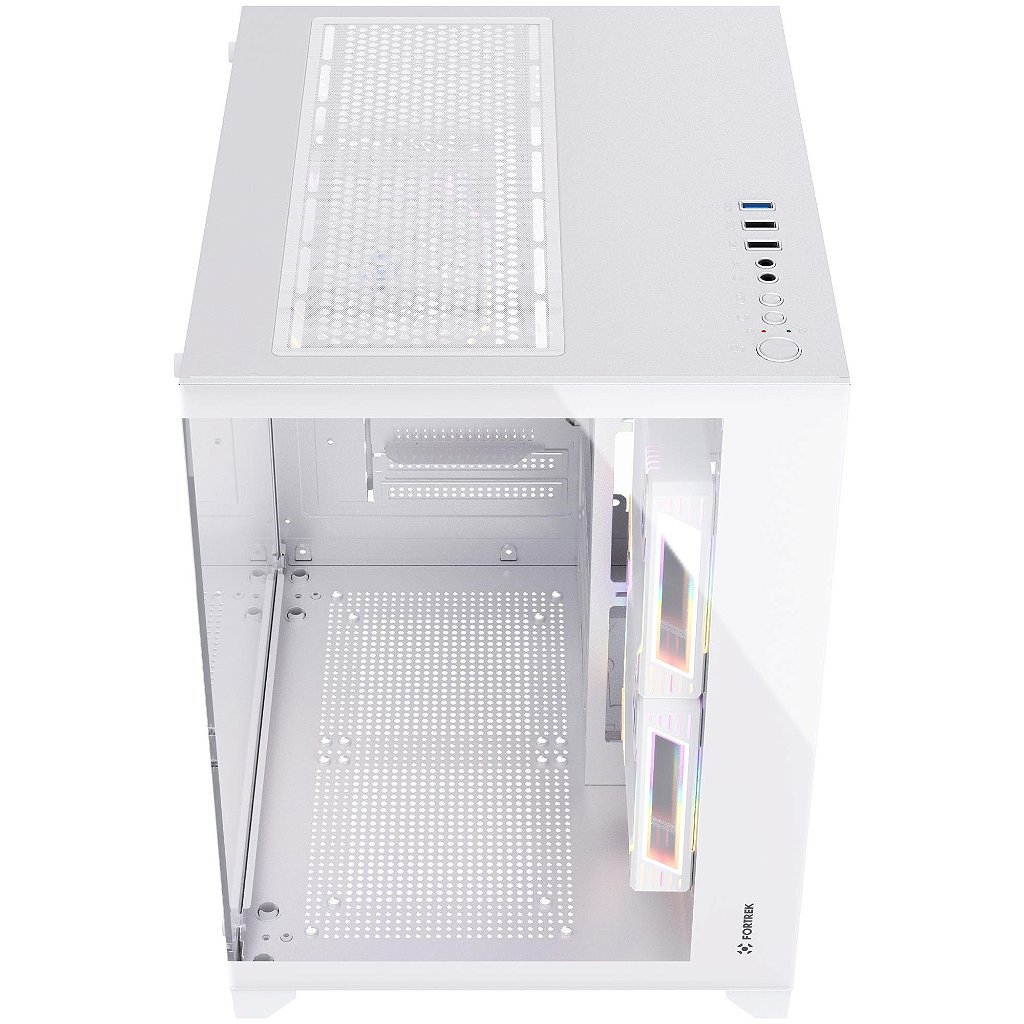 Gabinete Fortrek Clarity White Mid Tower Aquário Vidro Temperado Branco Micro ATX/ITX USB 3.0 - Imagem 3