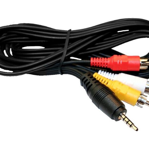 Cabo Adaptador P3 3.5mm 4 Polos para 3 RCA AV Áudio e Vídeo 1,5m
