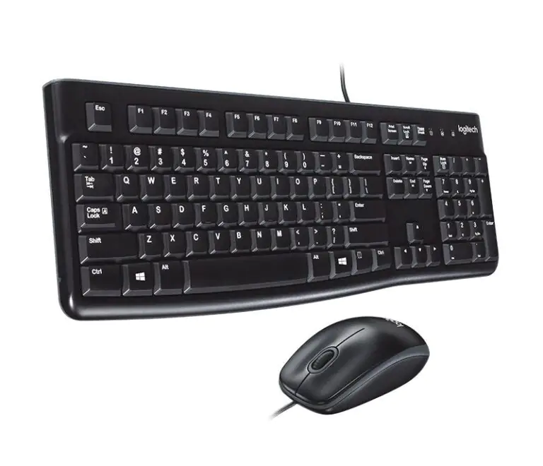 Kit Teclado e Mouse Logitech MK120 USB ABNT2 Preto com Fio