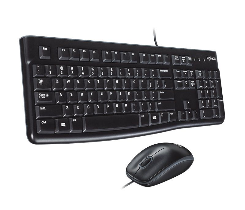 Kit Teclado e Mouse Logitech MK120 USB ABNT2 Preto com Fio