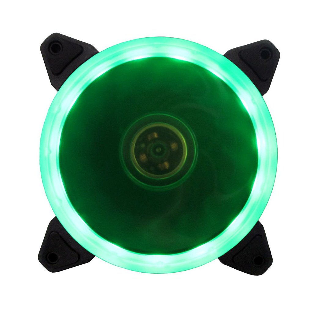 Cooler Fan Gabinete Bluecase BFR-05G 120mm LED Verde 1200 RPM Conector 3 Pinos e Molex