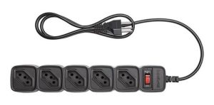 Protetor de Surtos Intelbras EPE 205 Preto 5 Tomadas 10A Bivolt Cabo 1m Filtro de Linha