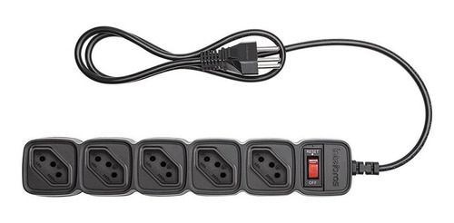 Protetor de Surtos Intelbras EPE 205 Preto 5 Tomadas 10A Bivolt Cabo 1m Filtro de Linha