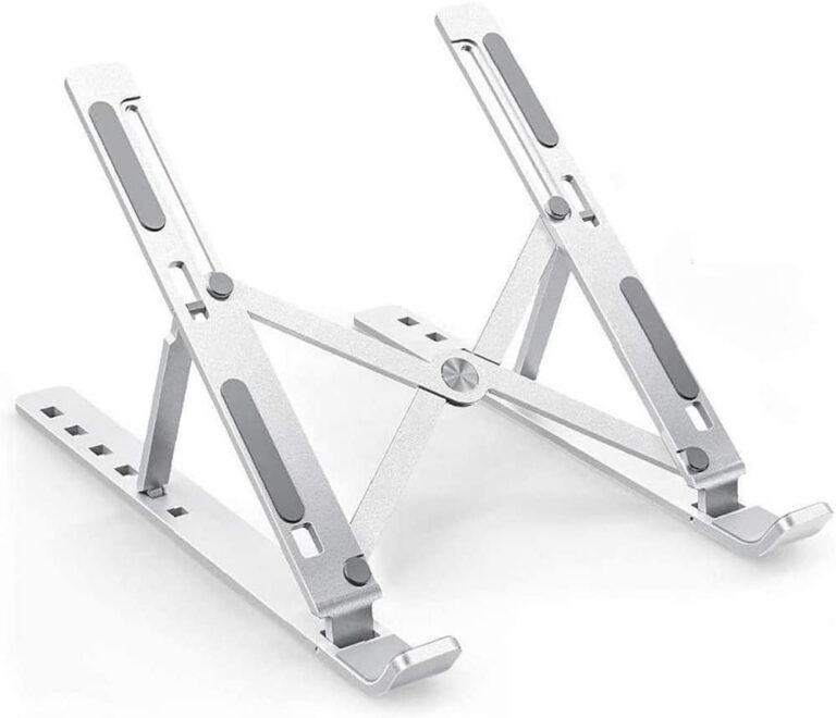 Suporte para Notebook Ergonômico Dobrável Portátil Oberon em Alumínio com 6 Níveis de Ajuste de Altura