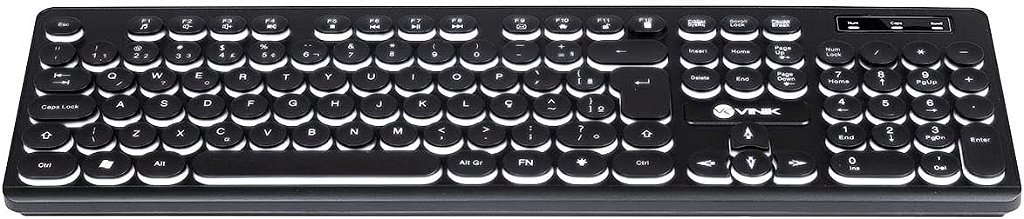 Teclado Vinik TC200 USB Slim com Fio Teclas Chocolate Redondas LED Branco Padrão ABNT2 - Imagem 2