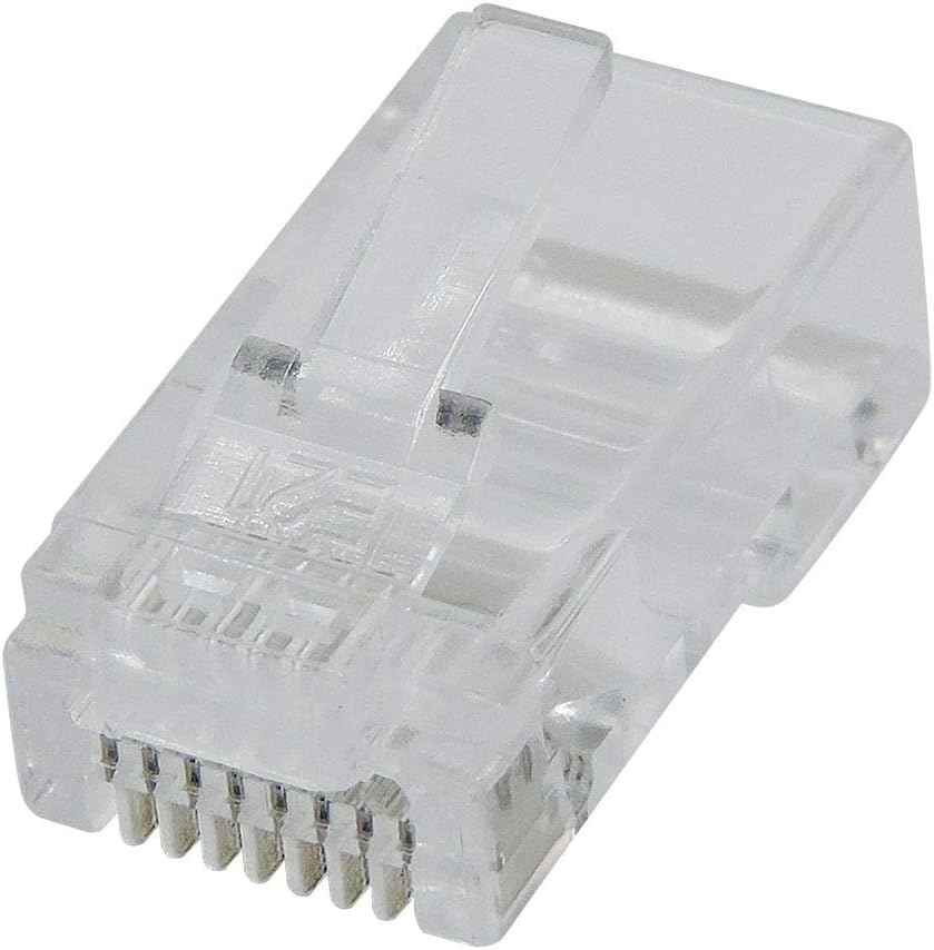 Conector RJ45 Macho Vazado Pass Through EZ Crimp Exbom CAT5e/CAT6 Pacote com 100 Unidades - Imagem 2