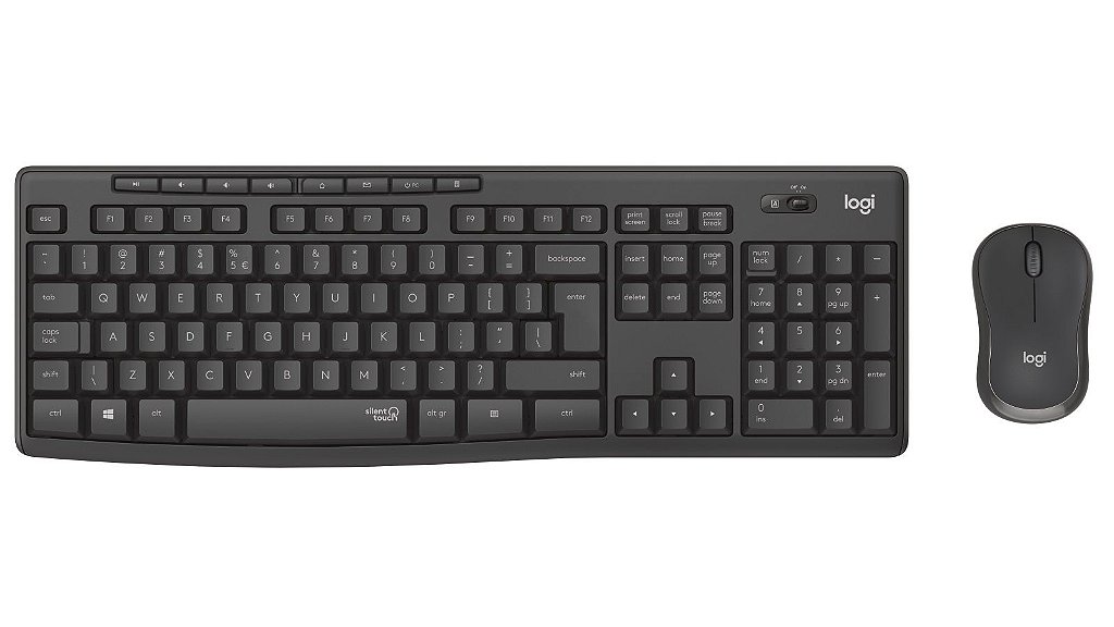 Kit Teclado e Mouse Sem Fio Logitech MK295 Silent Touch ABNT2 2.4GHz Receptor Nano USB