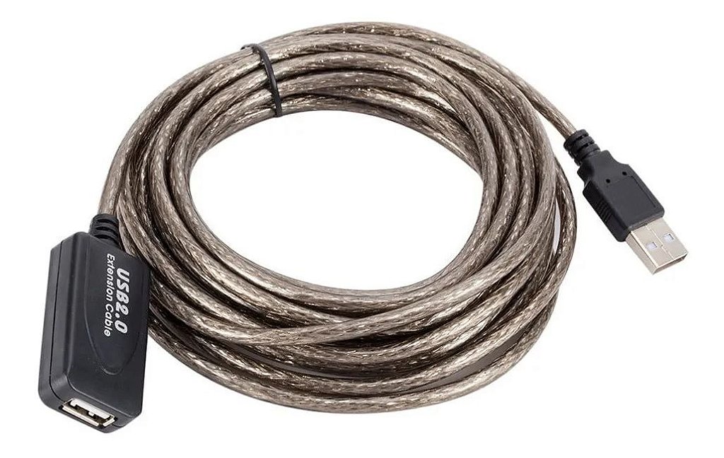 Cabo Extensor USB 2.0 Amplificado 20 Metros com Filtro Hi-Speed LT-USB020