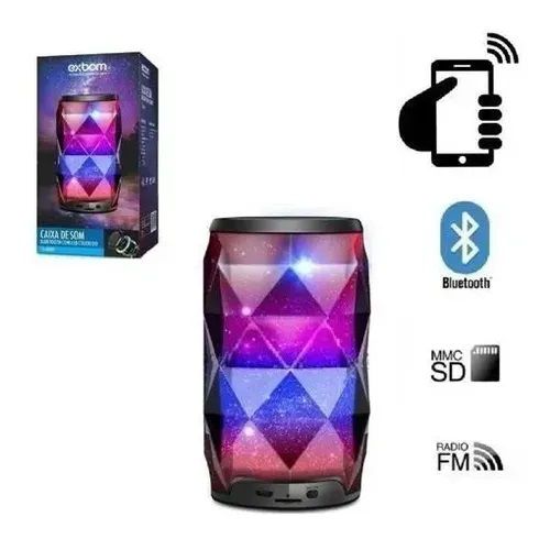 Caixa de Som Bluetooth Exbom CS-M54BT 8W com LED RGB, Microfone, Rádio FM, USB e SD - Imagem 4