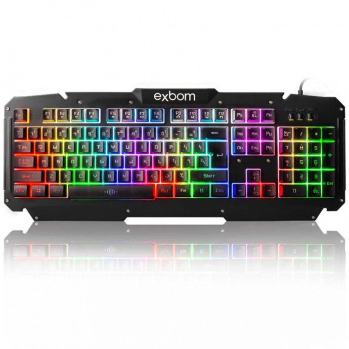 Teclado Gamer Semi-mecânico Exbom BK-G200 USB ABNT com Iluminação LED e Base de Metal - Imagem 2