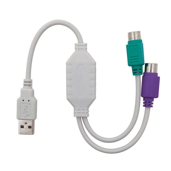Cabo Adaptador Conversor USB Macho para 2x PS/2 Fêmea Teclado e Mouse 20cm