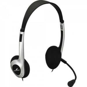Headset Fortrek HBL101 Multimídia com Microfone Flexível Prata e Preto