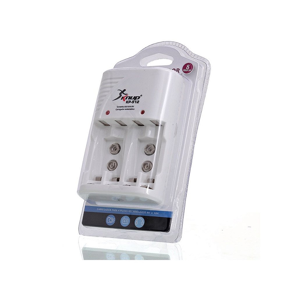 Carregador de Pilhas Universal Knup KP-512 para 4x AA/AAA e 2x 9V Bivolt - Imagem 3