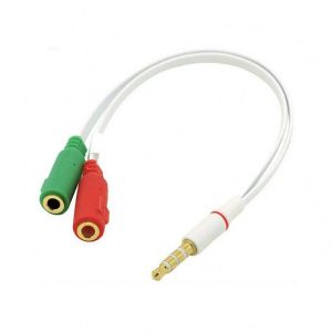Cabo Adaptador P3 Macho para 2x P2 Fêmea Fone e Microfone Headset Splitter Y Branco