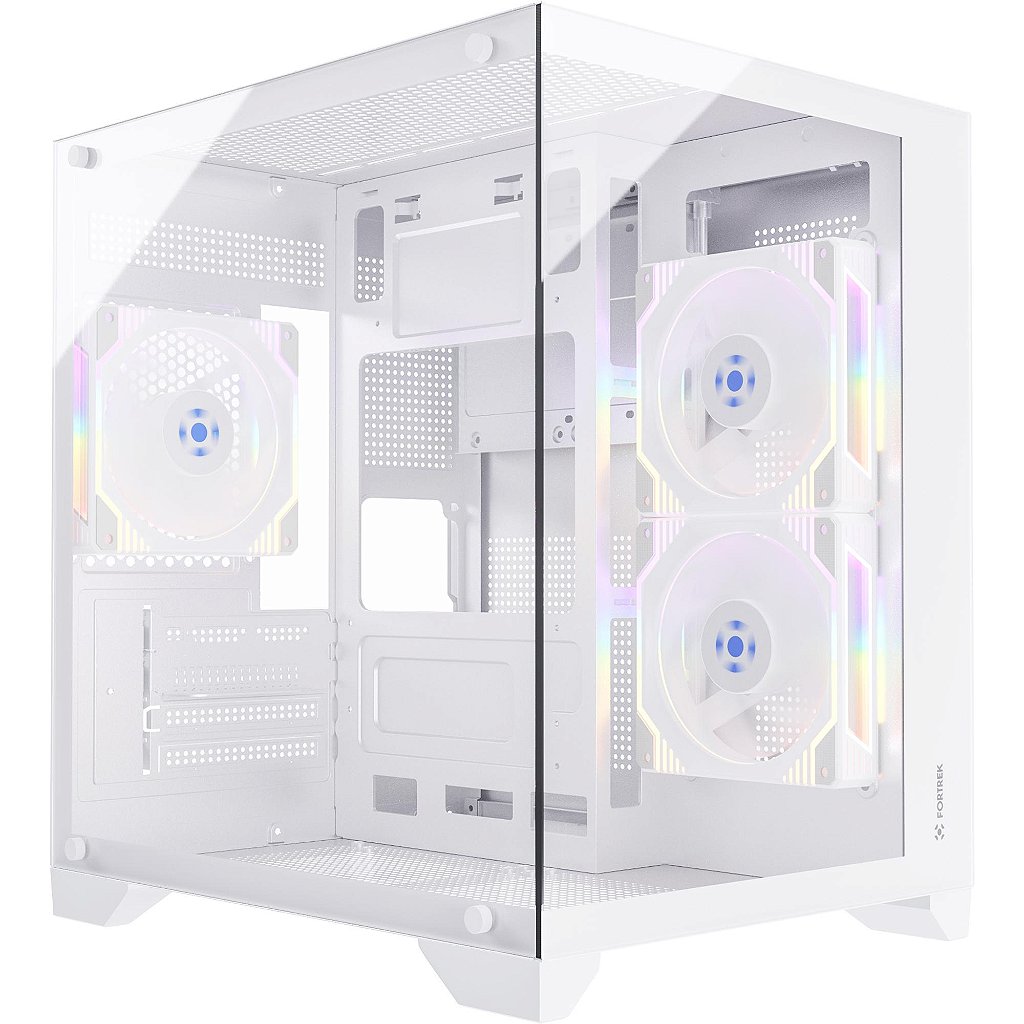 Gabinete Fortrek Clarity White Mid Tower Aquário Vidro Temperado Branco Micro ATX/ITX USB 3.0 - Imagem 4