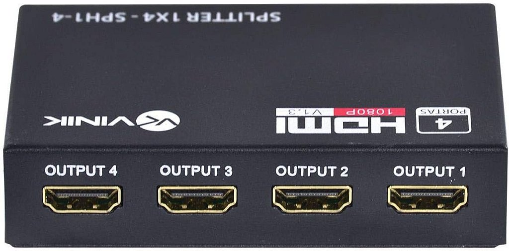 Splitter HDMI Tomate MTV-114 1x4 Divisor 1 Entrada 4 Saídas Full HD 1080p 3D v1.4 com Fonte - Imagem 3