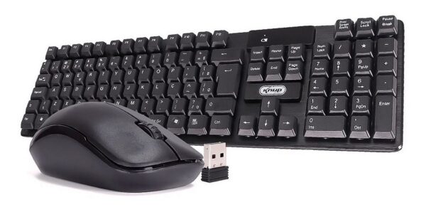 Kit Teclado e Mouse Sem Fio Knup KP-2063 2.4GHz USB ABNT2 Preto