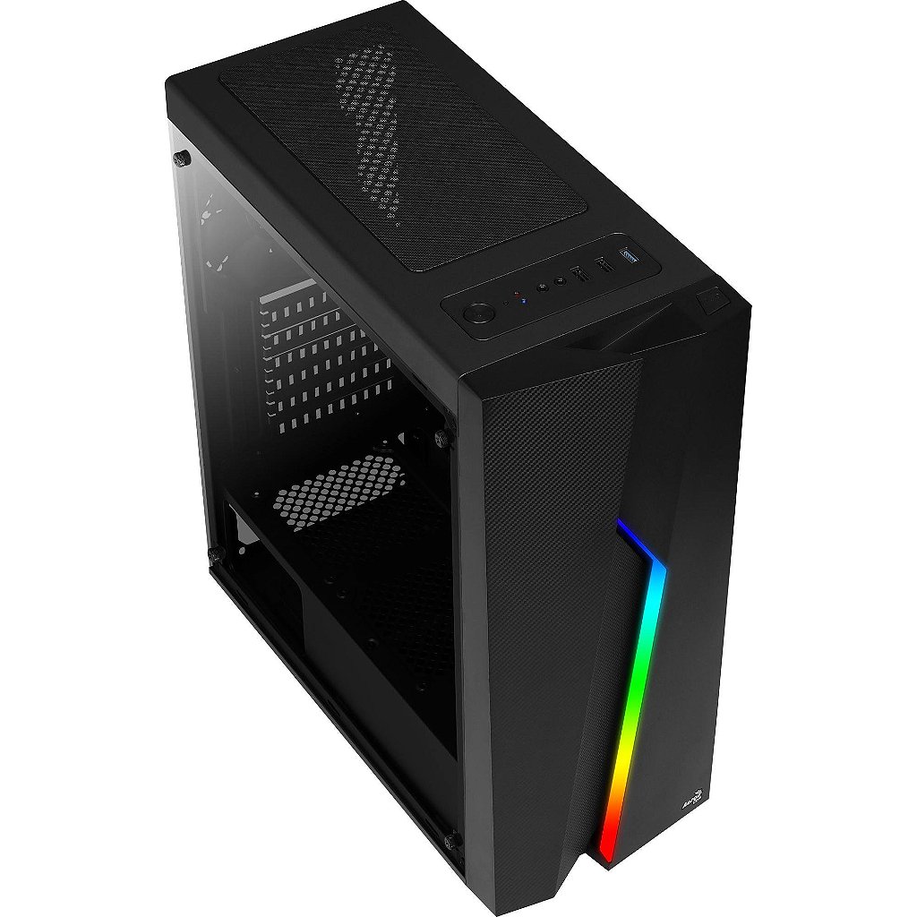 Gabinete Aerocool Bolt Mid Tower ATX RGB Painel Frontal LED Janela Acrílica Bolt-A-BK-v1 - Imagem 3