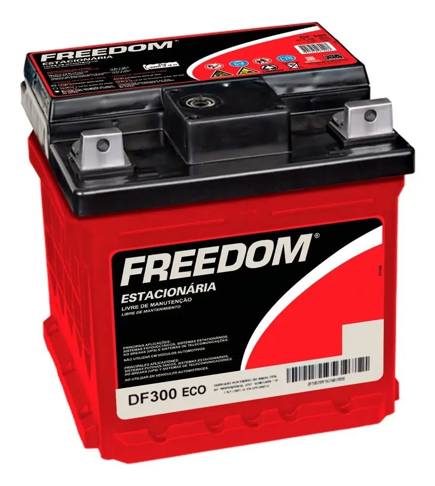 Bateria Estacionária FREEDOM DF300 12V 30Ah Painel solar Nobreak