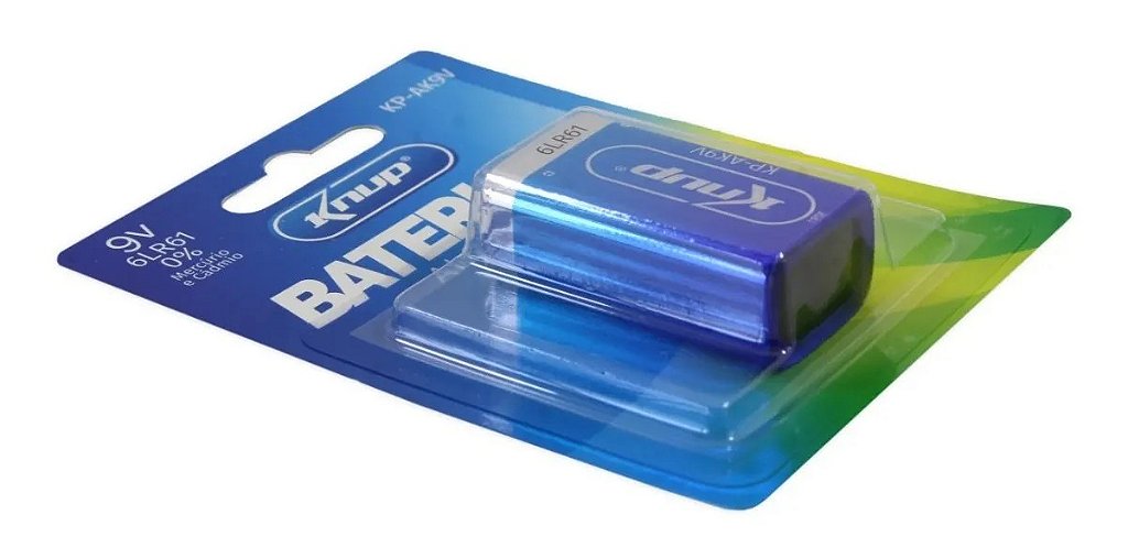 Bateria 9V Alcalina Knup KP-AK9V Não Recarregável Padrão 6LR61 - Imagem 2