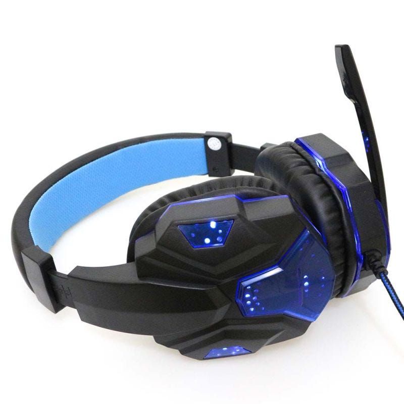 Headset Gamer Knup KP-397 com LED Azul, Microfone, Conexão P2 e USB para PC, PS4 e Xbox - Imagem 3