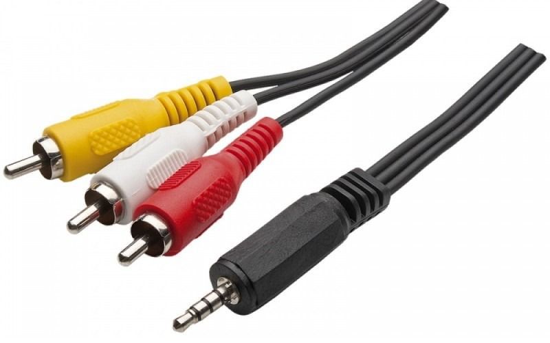 Cabo Adaptador P3 3.5mm 4 Polos para 3 RCA AV Áudio e Vídeo 1,5m - Imagem 2