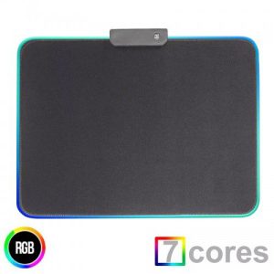 Mouse Pad Gamer Exbom MP-LED2535 RGB com 11 Efeitos de Iluminação 350x250mm USB
