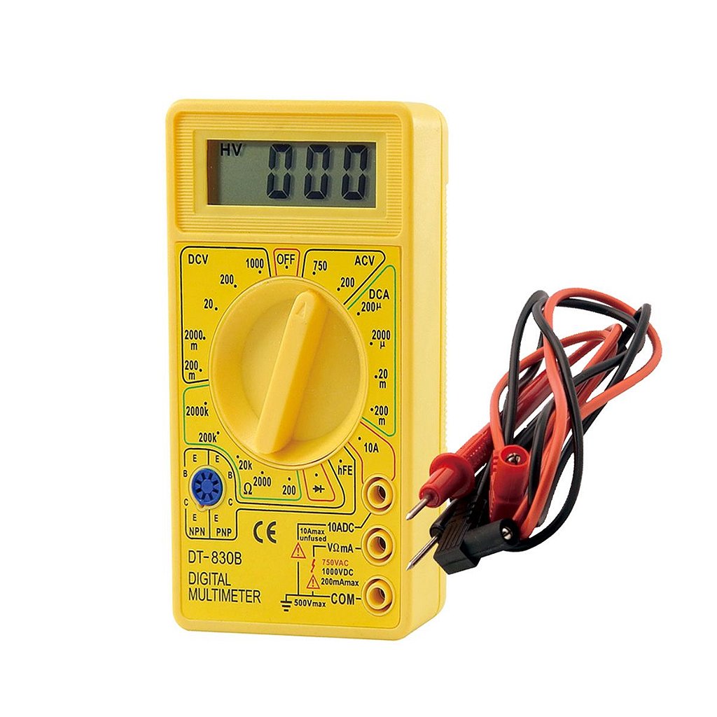 Multímetro Digital Exbom DT-830 Series Visor LCD Teste Tensão Corrente Resistência hFE - Imagem 2