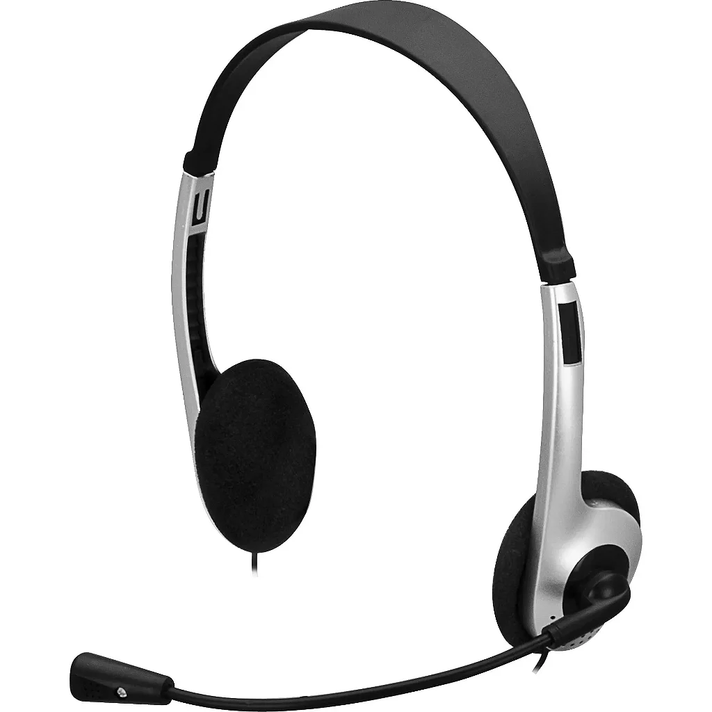 Headset Fortrek HBL101 Multimídia com Microfone Flexível Prata e Preto - Imagem 2