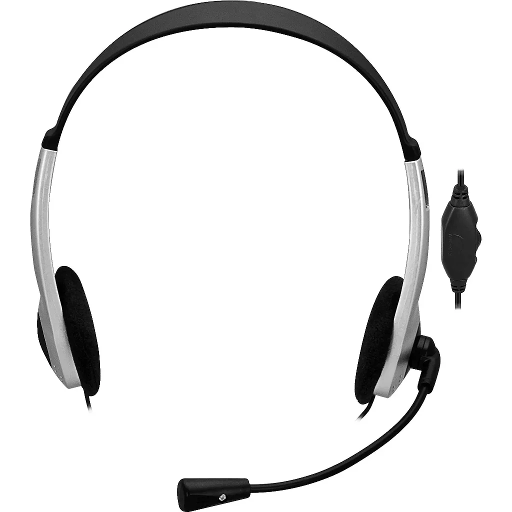 Headset Fortrek HBL101 Multimídia com Microfone Flexível Prata e Preto - Imagem 3