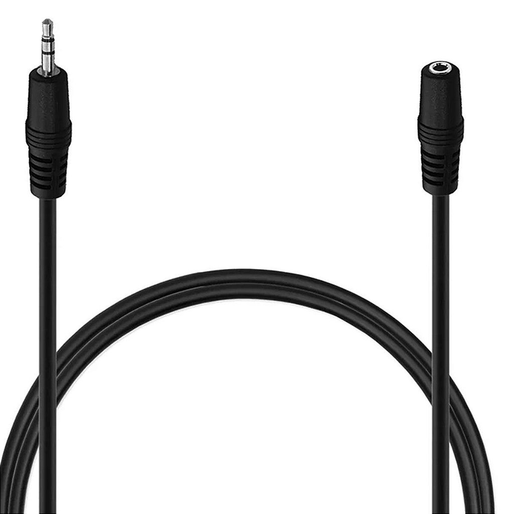 Cabo Extensor de Áudio P2 Macho para P2 Fêmea 1.8 Metros Estéreo 3.5mm - Imagem 3
