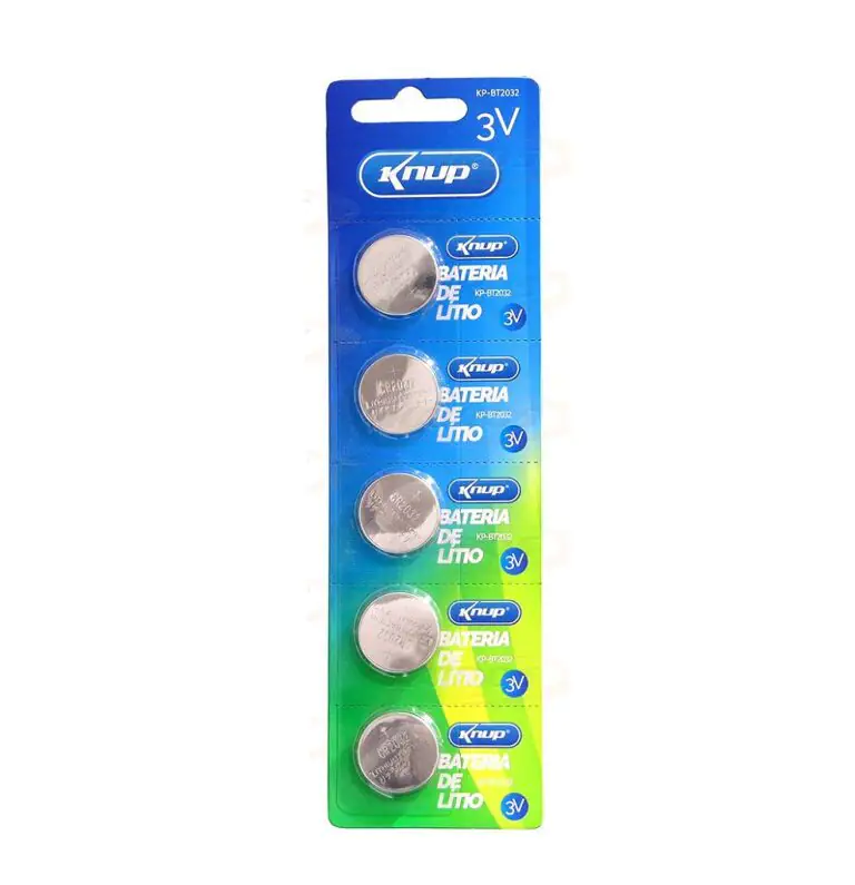 Bateria Lítio Knup CR2032 3V Caixa com 100 Unidades (20 Cartelas de 5)