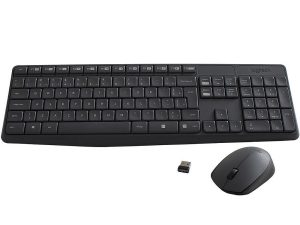 Kit Teclado e Mouse Sem Fio Logitech MK235 Conexão USB Layout ABNT2 1000 DPI Cinza