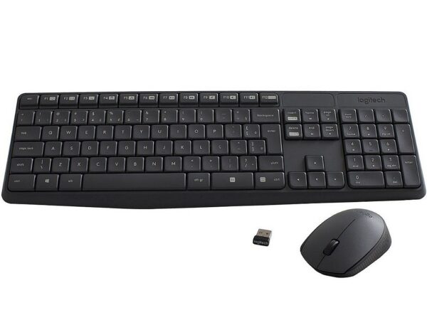Kit Teclado e Mouse Sem Fio Logitech MK235 Conexão USB Layout ABNT2 1000 DPI Cinza