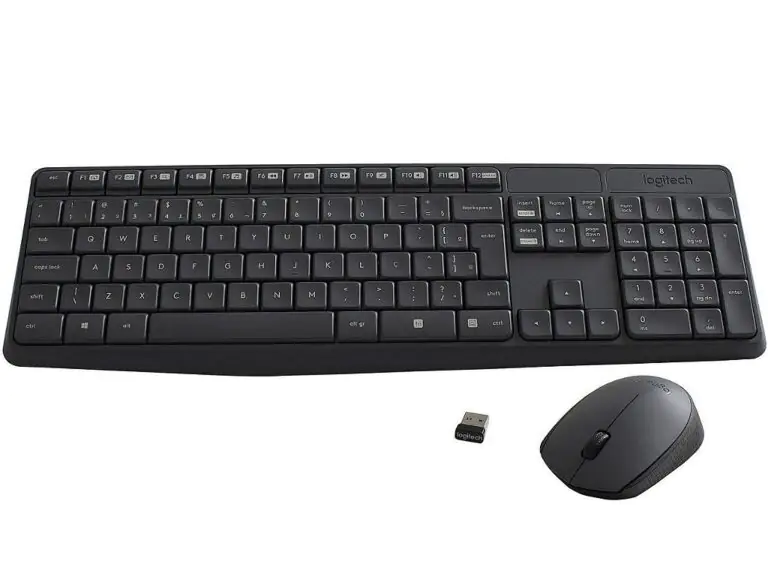 Kit Teclado e Mouse Sem Fio Logitech MK235 Conexão USB Layout ABNT2 1000 DPI Cinza