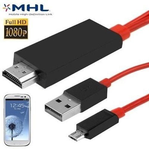 Cabo Adaptador MHL Micro-USB para HDMI com Alimentação USB para Samsung Galaxy S3 S4 Note 2 - Imagem 2