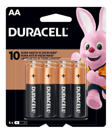 Pilha Alcalina Duracell AA MN1500B8 Pack com 8 Unidades