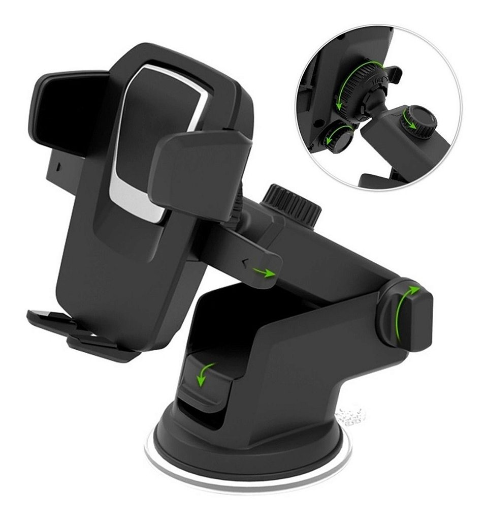 Suporte Veicular para Celular e GPS Exbom SP-72 com Trava Automática Ventosa Haste Retrátil Rotação 360º - Imagem 3