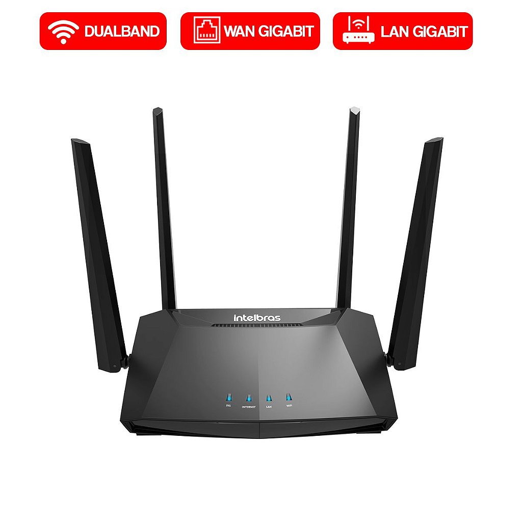 Roteador Wireless INTELBRAS Action RG 1200 Dual Band AC1200 Gigabit 4 Antenas