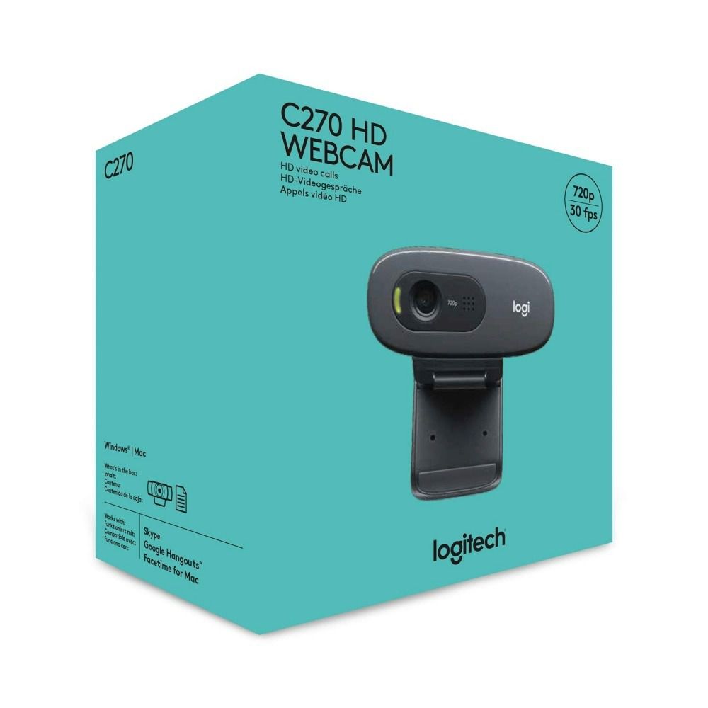Webcam Logitech C270 HD 720p 30FPS com Microfone Integrado USB para Videochamada PN 960-000947 - Imagem 4