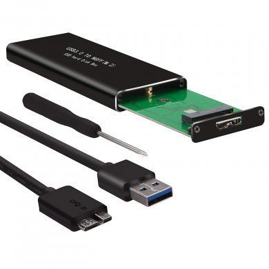 Case Gaveta Externa para SSD M.2 SATA NGFF B-Key Exbom CGHD-M2831 USB 3.0 5Gbps Alumínio - Imagem 4