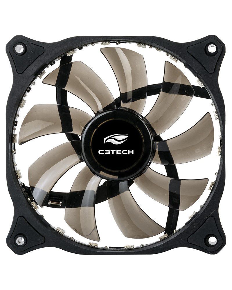 Cooler Fan Gabinete C3Tech F9-L150RGB 120mm RGB 1200RPM Rolamento FDB Conector 3 Pinos e Molex - Imagem 2