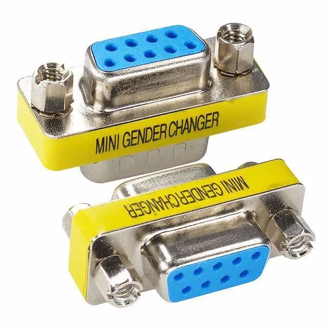 Emenda Serial Fêmea x Adaptador DB9 9 Pinos RS232 Conversor de Gênero