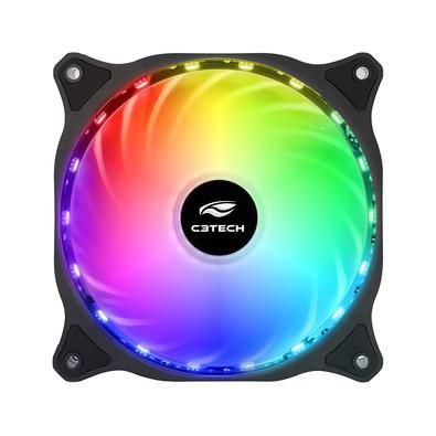 Cooler Fan Gabinete C3Tech F9-L150RGB 120mm RGB 1200RPM Rolamento FDB Conector 3 Pinos e Molex