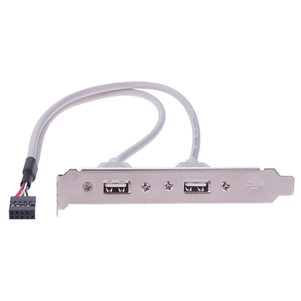 Espelho Traseiro Bracket 2x Portas USB 2.0 com Cabo para Conector 9 Pinos Placa Mãe - Imagem 2