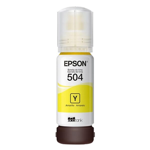 Refil de Tinta Epson T504 Amarelo Original 70ml C13T03N32A para EcoTank L4150 L4160 L6161 L6171 L6191